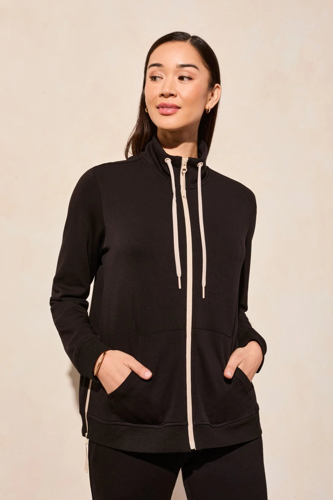 Techno Lux Textured Mock Neck Cardigan. Style TR2064O-3390