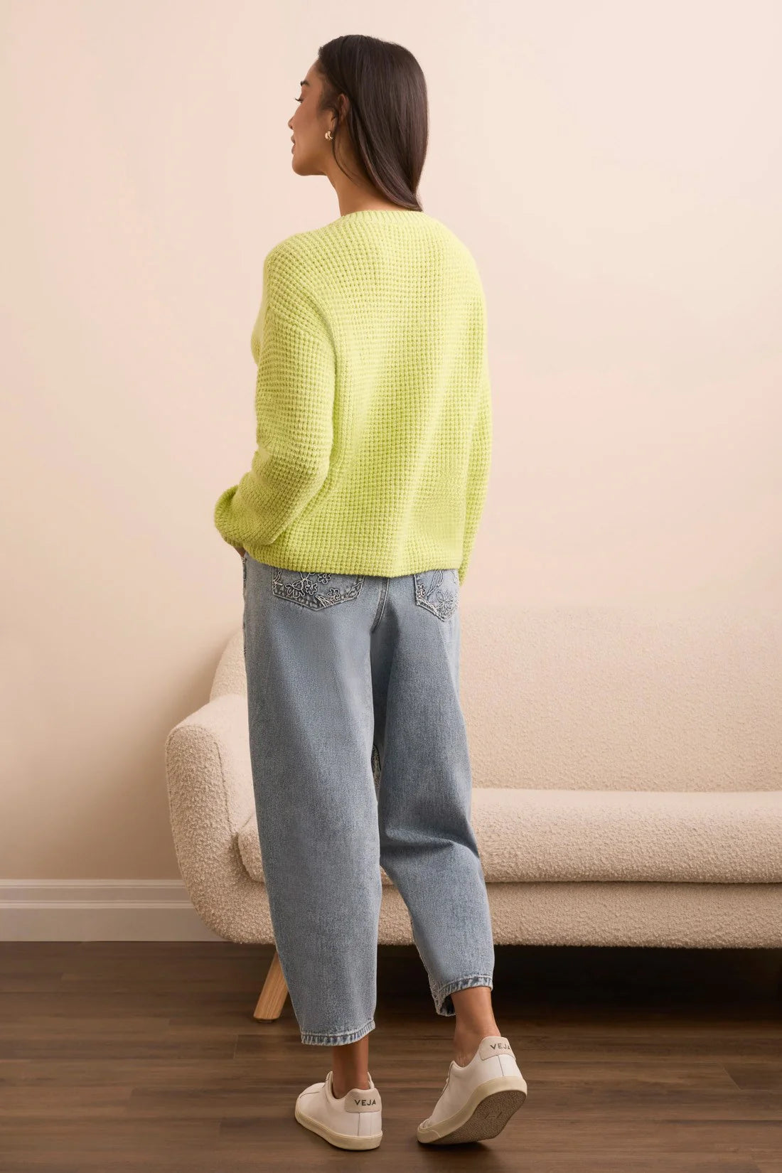Drop Shoulder V-Neck Sweater. Style TR5908O-5020