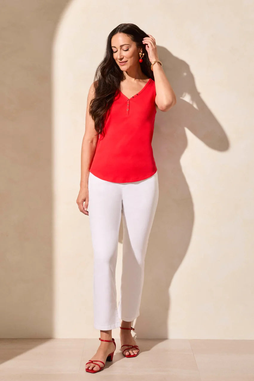 Solid Cotton Henley Tank. Style TR5361O-4926