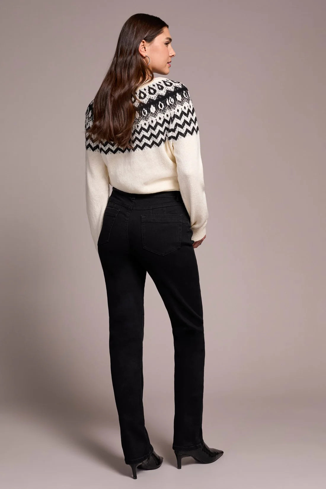 Cream Knit & Pattern Bead Embellishment Sweater. Style TR2373O-8353