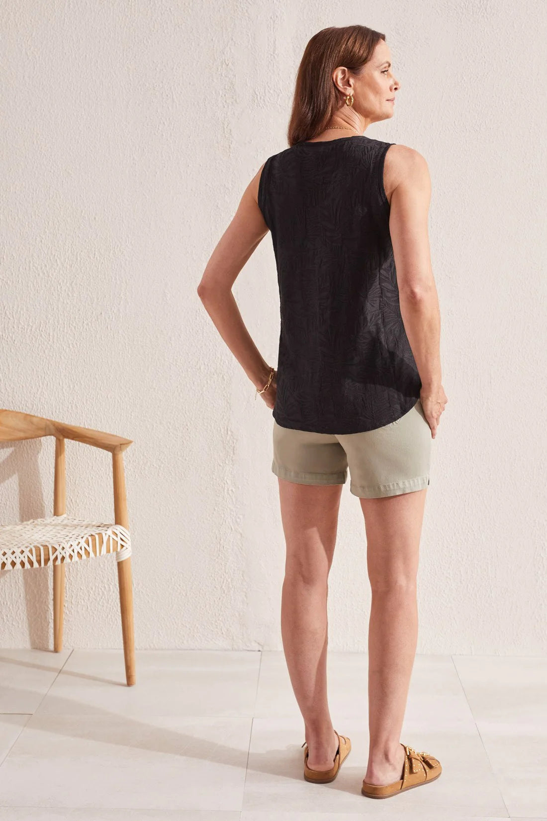 Tonal Printed Round Hem Tank. Style TR1810O-3936
