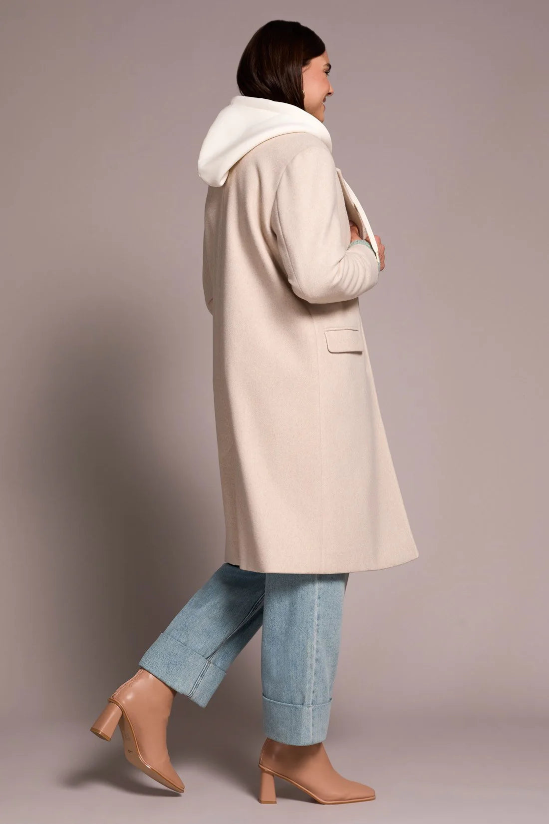 Soft Knit Removable Fooler Hoodie Coat . Tribal TR5942O-5369
