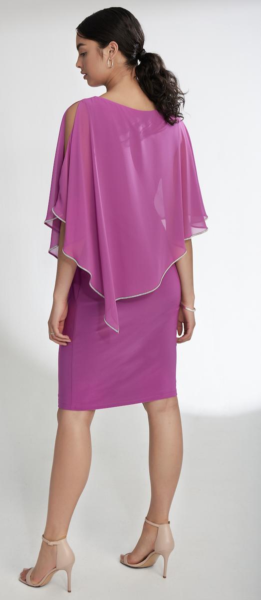 Sheer Cape Layered Dress in Multiple Colours. Style JR221062