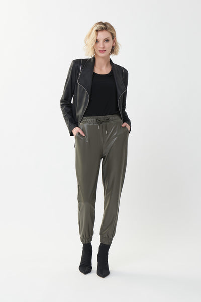 Pull On Faux Leather Pant in Black or Avocado. Style JR223166