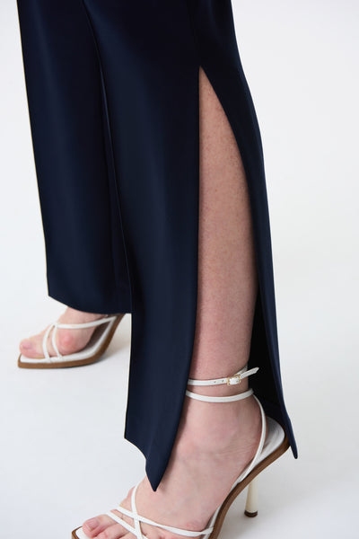 Pull On Side Slit Pant in Black or Midnight Blue. Style JR231169