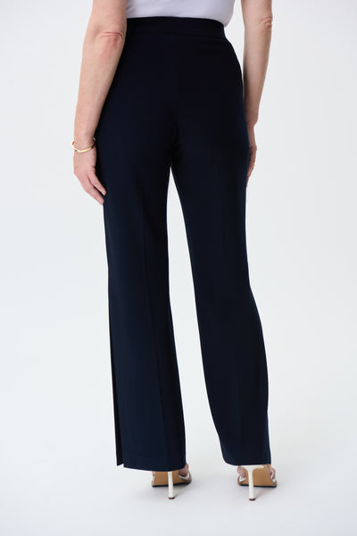 Pull On Side Slit Pant in Black or Midnight Blue. Style JR231169