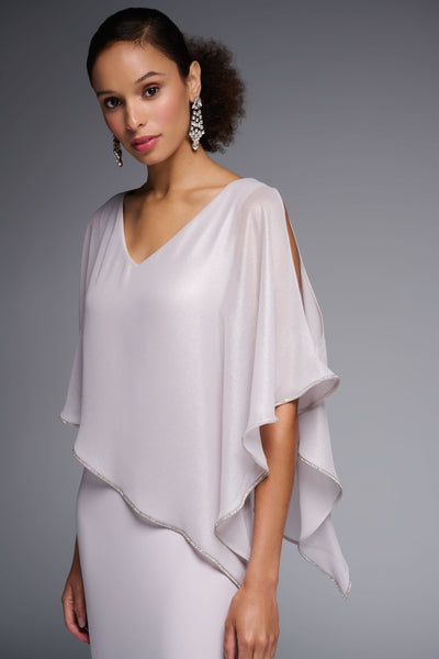 Foiled Cape Overlay Sheath Gown. Style JR231762