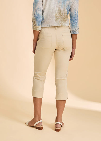 Christina Mid Rise Pin Tuck Cargo Capri. Style FD5261924