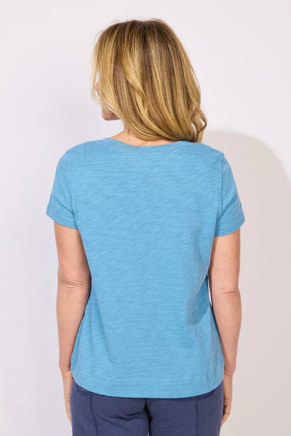 Cotton Short Sleeve V-Neck Top. Style ESC10000
