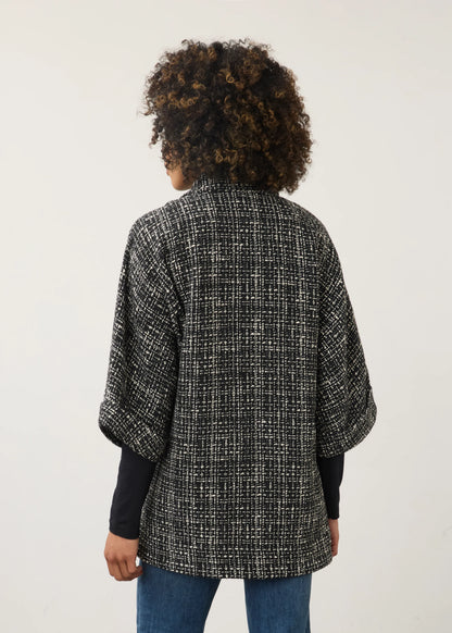 Tweed Poncho Style 3/4 Sleeve Jacket. Style FD11107918