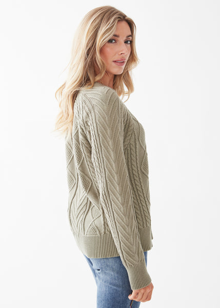 Cable Knit Sweater in Multiple Colours. Style FD1136753