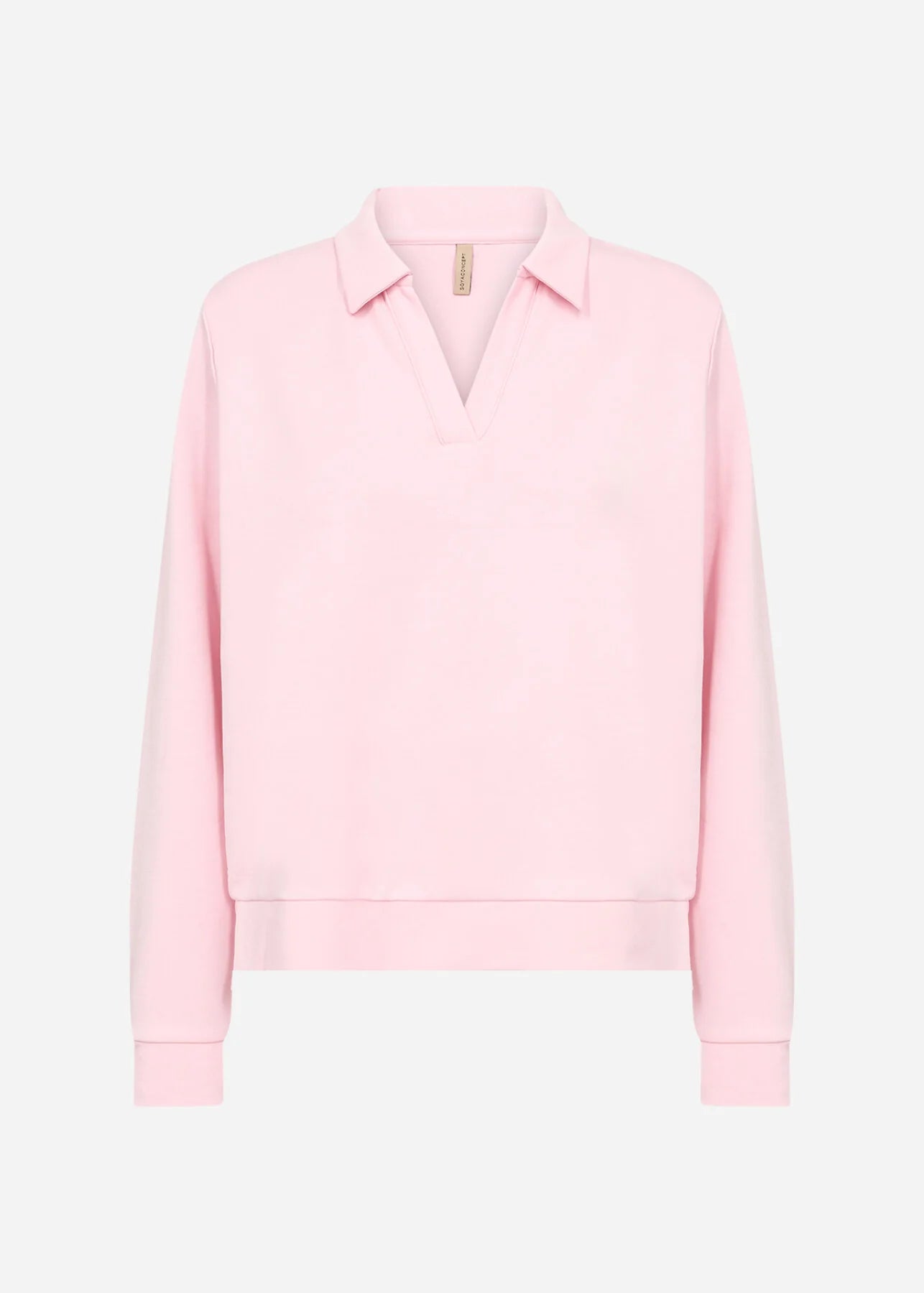 Long Sleeve Polo Style Pink Top. Style SOYA27435