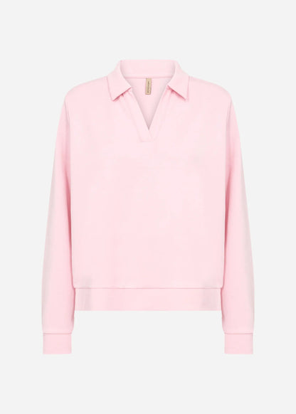 Long Sleeve Polo Style Pink Top. Style SOYA27435