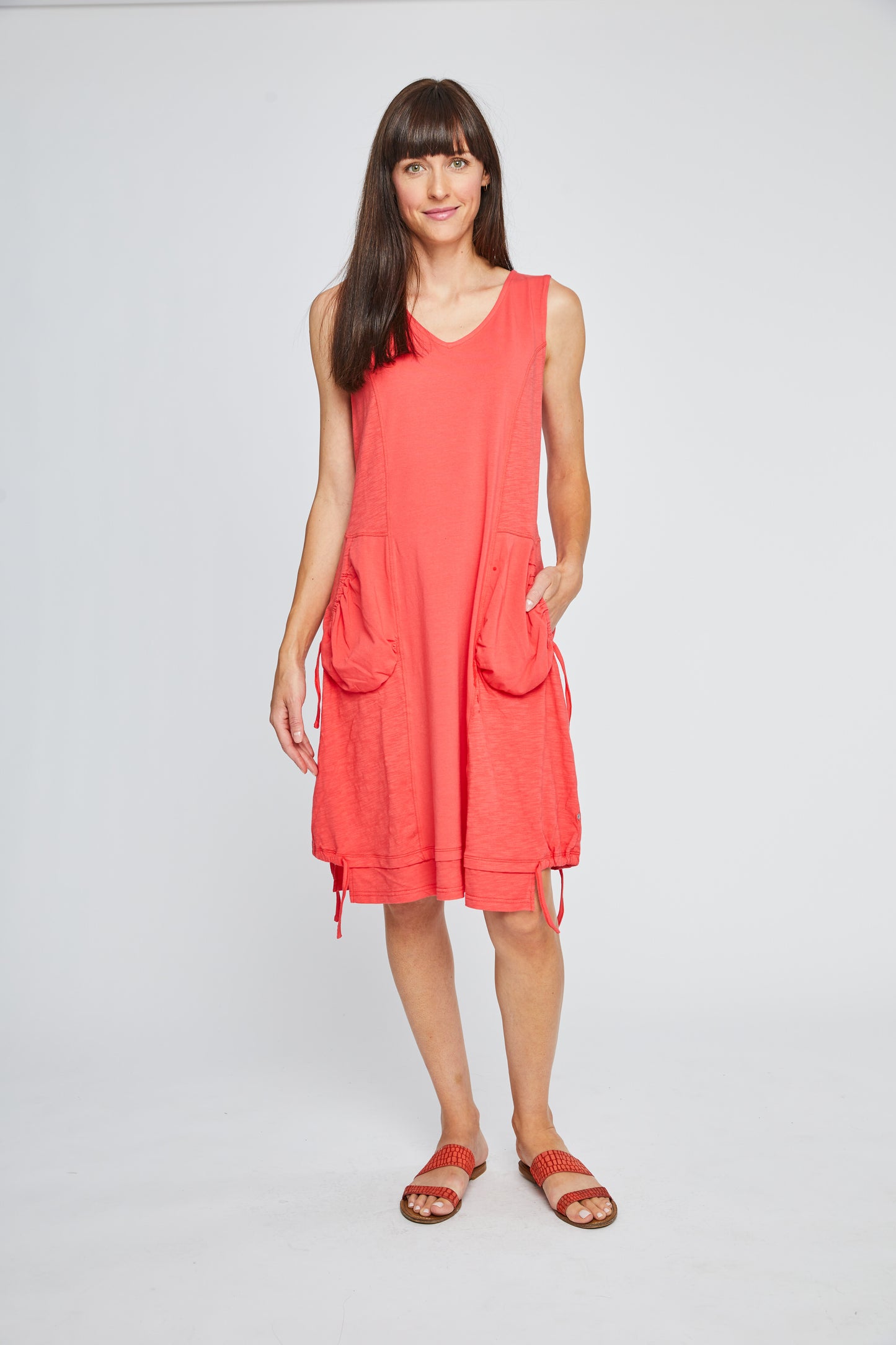 Slouch Pocket Notch Hem Dress. Style NB12008