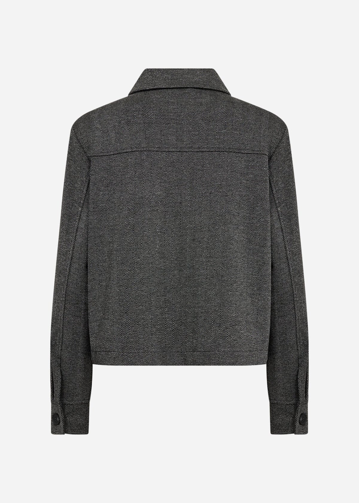 Cropped Herringbone Button Front Jacket. Style SOYA27812