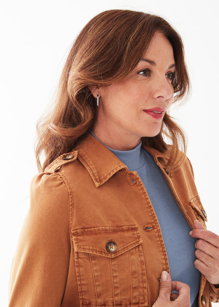 Patch Pocket Jean Jacket in Multiple Colours. Style FD1394511