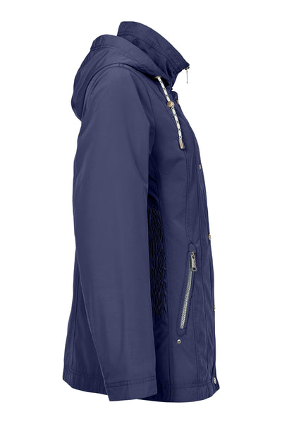 Side Gather Detachable Hood Spring Jacket. Style FR820