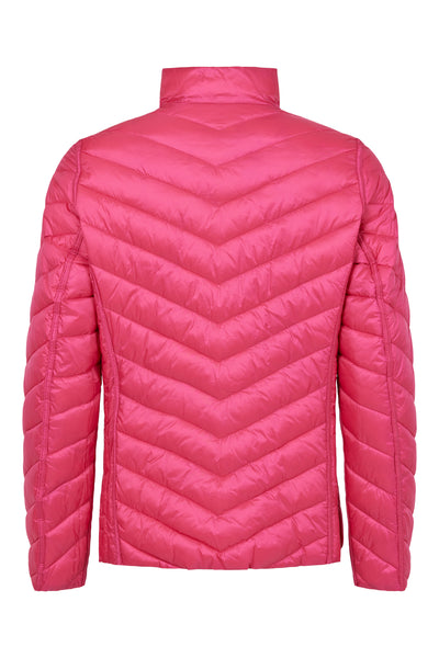 Reversible Solid/Printed Lightweight Puffer Jacket. Style FR826