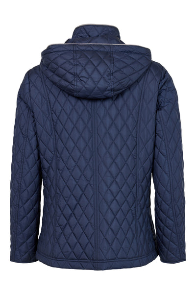 Diamond Quilted Detachable Hood Spring Jacket. Style FR831