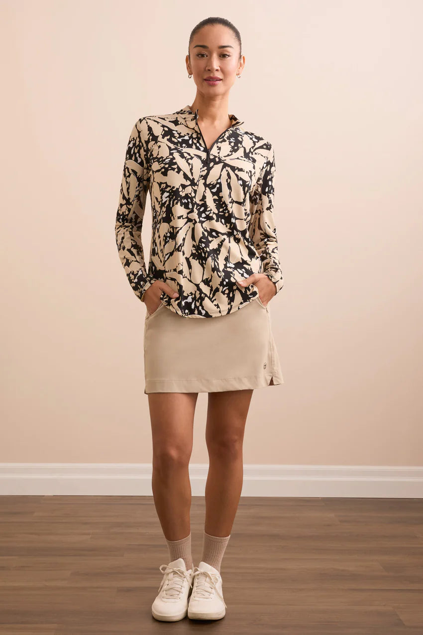 Performance UPF 50+ 1/4 Zip Printed Top. Style TR1410O-3024