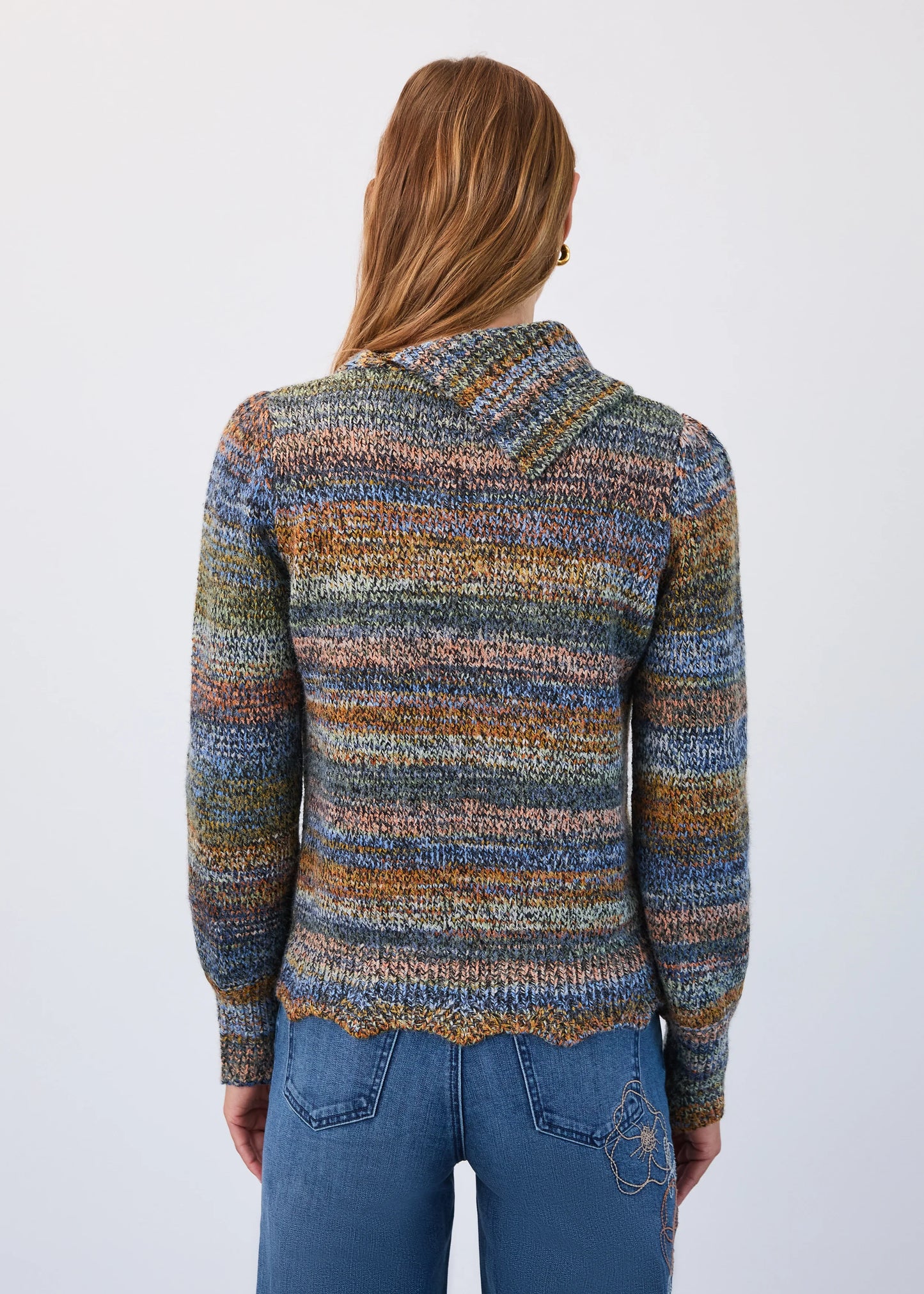 Multi Colour Scalloped Bottom Sweater. Style FD1489306