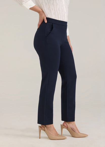 Ponte Pull-On Straight Leg Ankle Length Pant. Style FD2250396