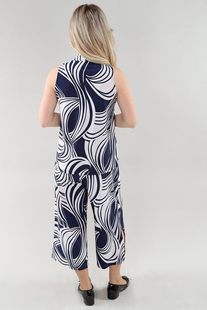 V-Neck Swirl Print Sleeveless Top. Style MT26S153