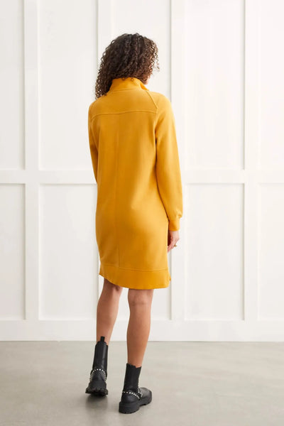 Sustainable French Terry Dress in Black or Marigold. Style TR1548O-4614
