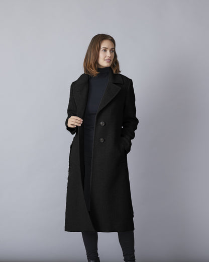 Kylie Notched Collar Wool Blend Coat. Style JUN1615