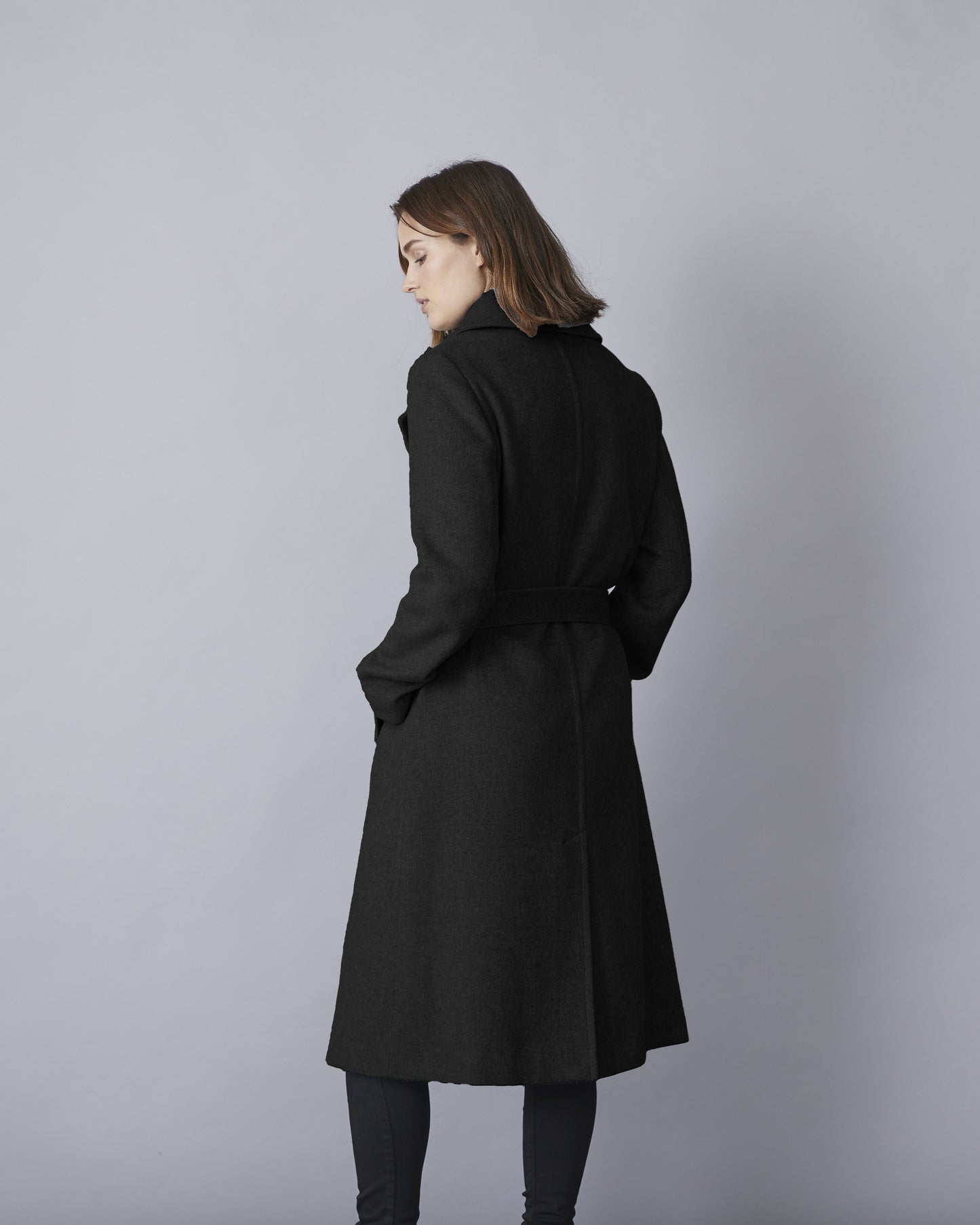 Kylie Notched Collar Wool Blend Coat. Style JUN1615