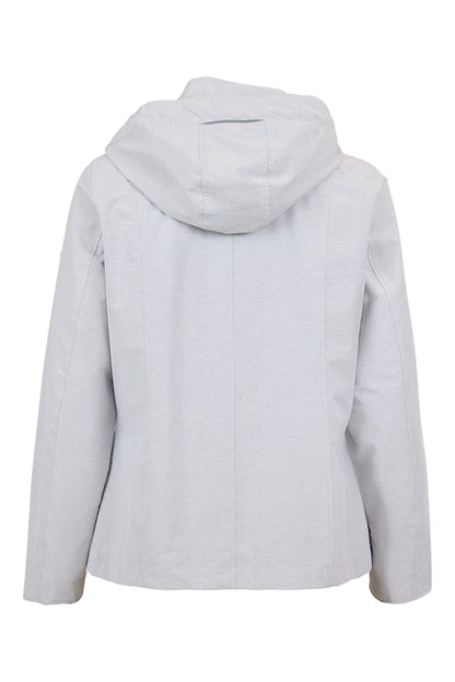 Removable Hood Zip Front Waterproof Jacket. Style FR459