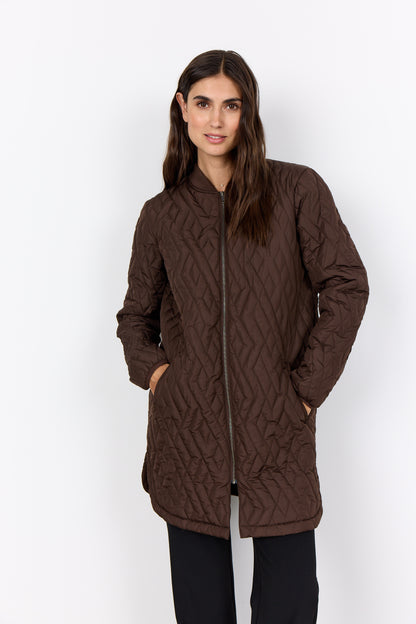 Long Quilted Zip Front Jacket. Style SOYA4PF16782