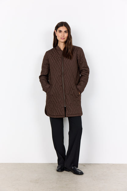 Long Quilted Zip Front Jacket. Style SOYA4PF16782