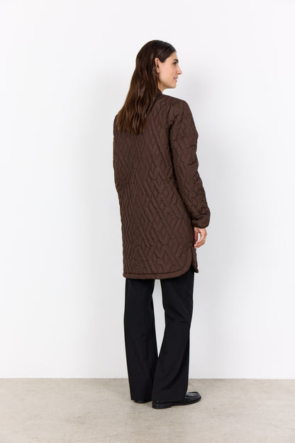 Long Quilted Zip Front Jacket. Style SOYA4PF16782