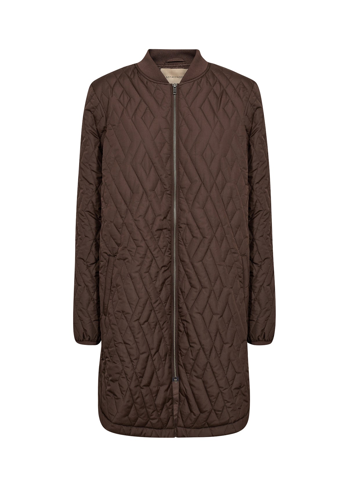Long Quilted Zip Front Jacket. Style SOYA4PF16782