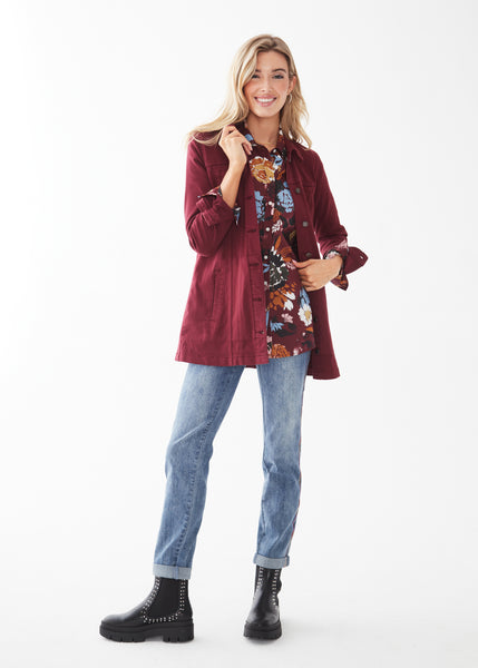 Button Front Long Denim Jacket in Multiple Colours. Style FD1825511