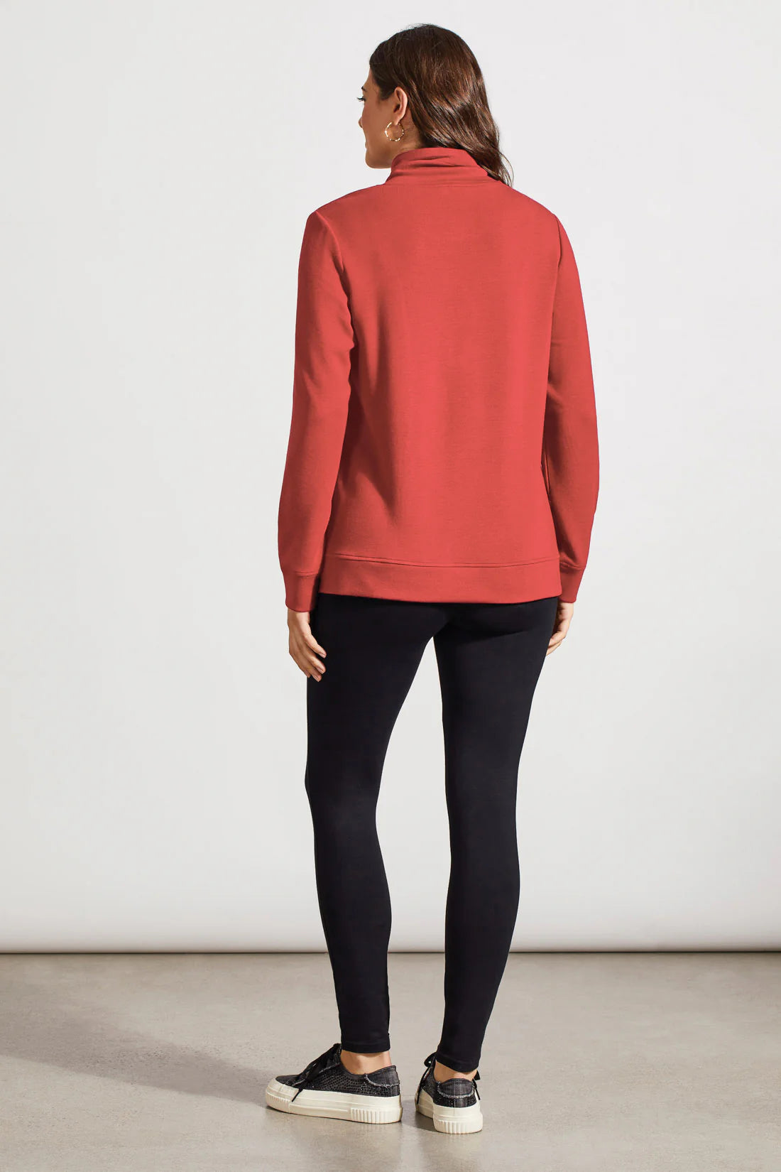 Soft Funnel Neck Zip Detail Top. Style TR1875O-3390