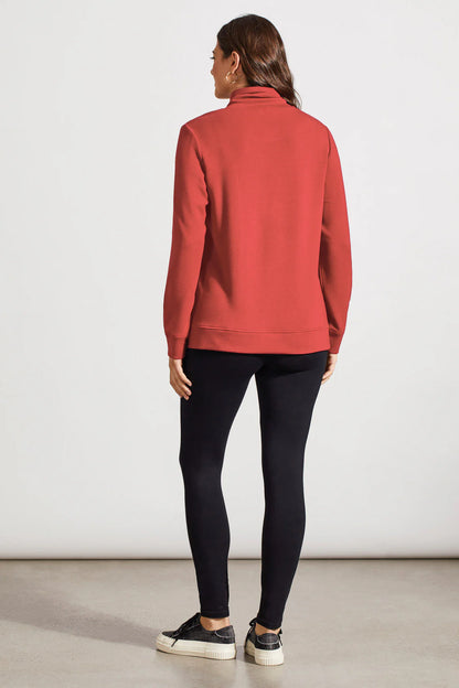 Soft Funnel Neck Zip Detail Top. Style TR1875O-3390