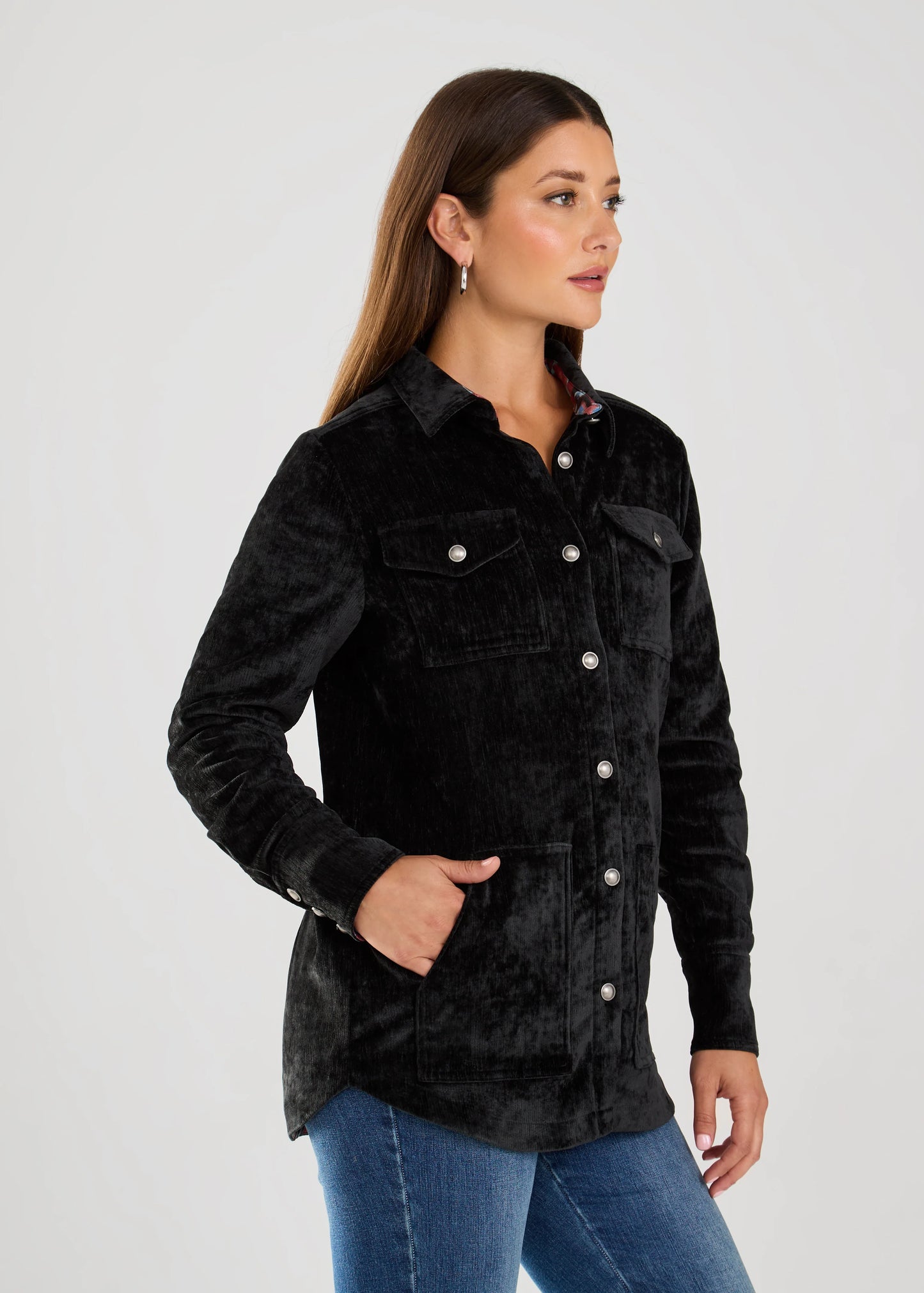 Textured Vetvet Shacket. Style FD1940826