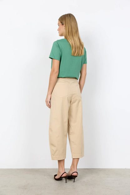 "Sand" Fly Front Lightweight Cropped Pants. Style SOYA41677