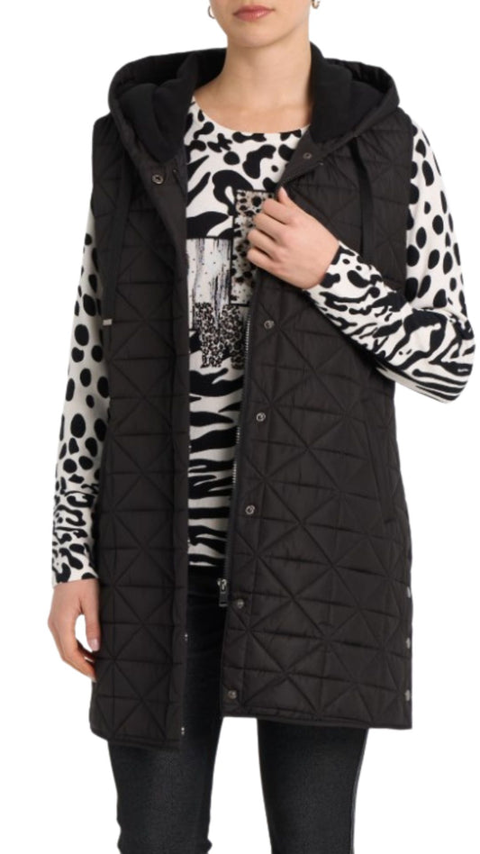 Lightweight Quilted Fabric Longer Length Vest. Style MIWL2595V