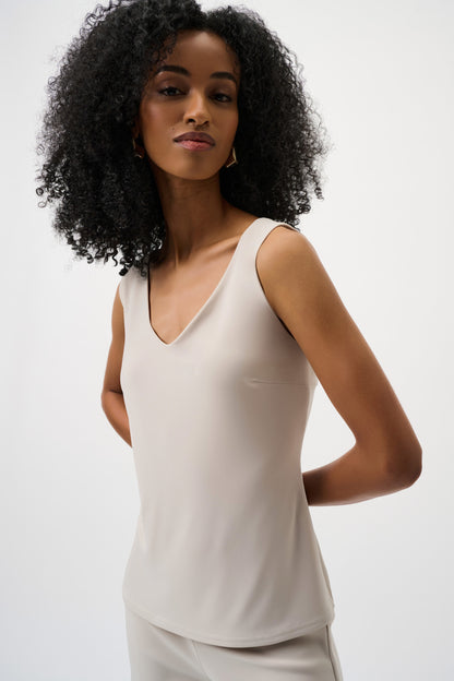 Sleek Classic V-Neck Front & Back Cami. Style JR201546