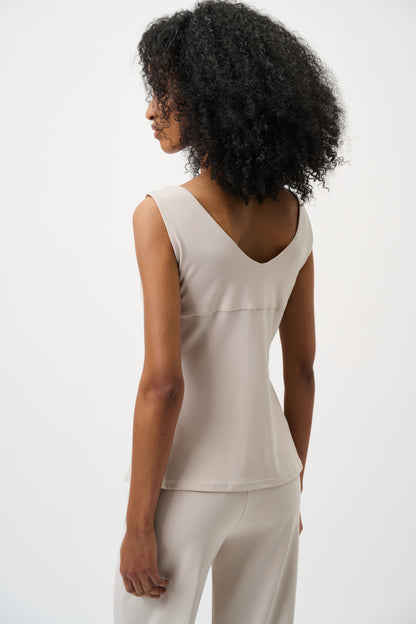 Sleek Classic V-Neck Front & Back Cami. Style JR201546