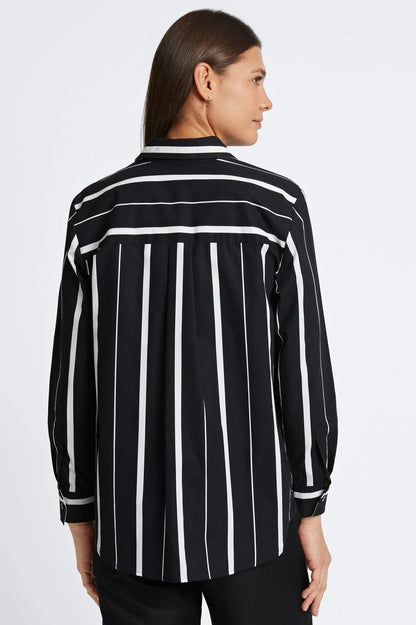 Striped Boyfriend Button Up Shirt. Style FC202449