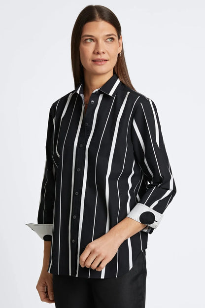 Striped Boyfriend Button Up Shirt. Style FC202449