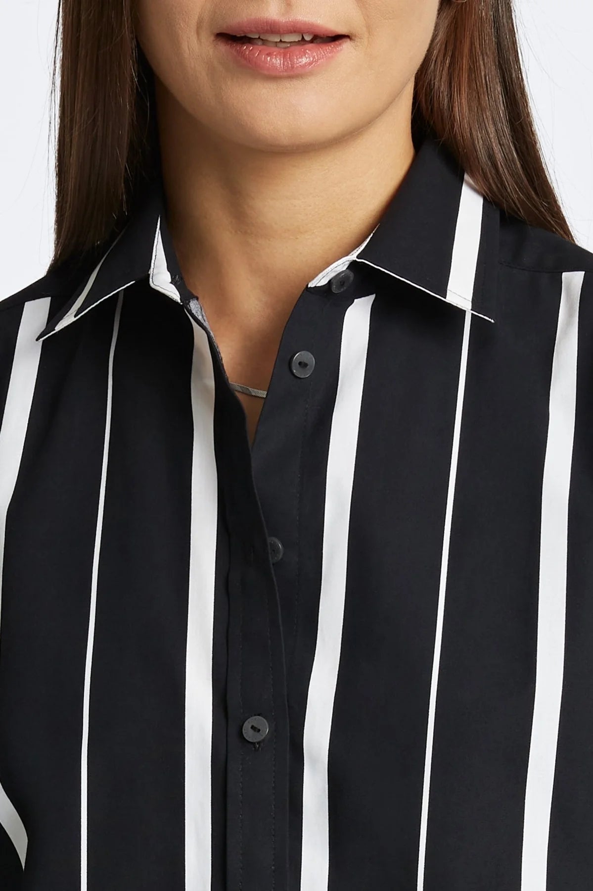 Striped Boyfriend Button Up Shirt. Style FC202449