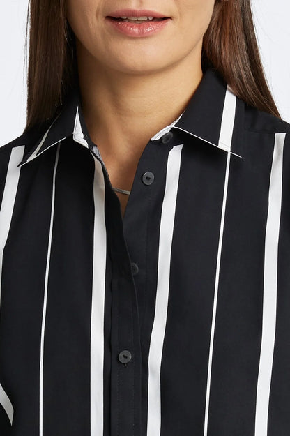 Striped Boyfriend Button Up Shirt. Style FC202449