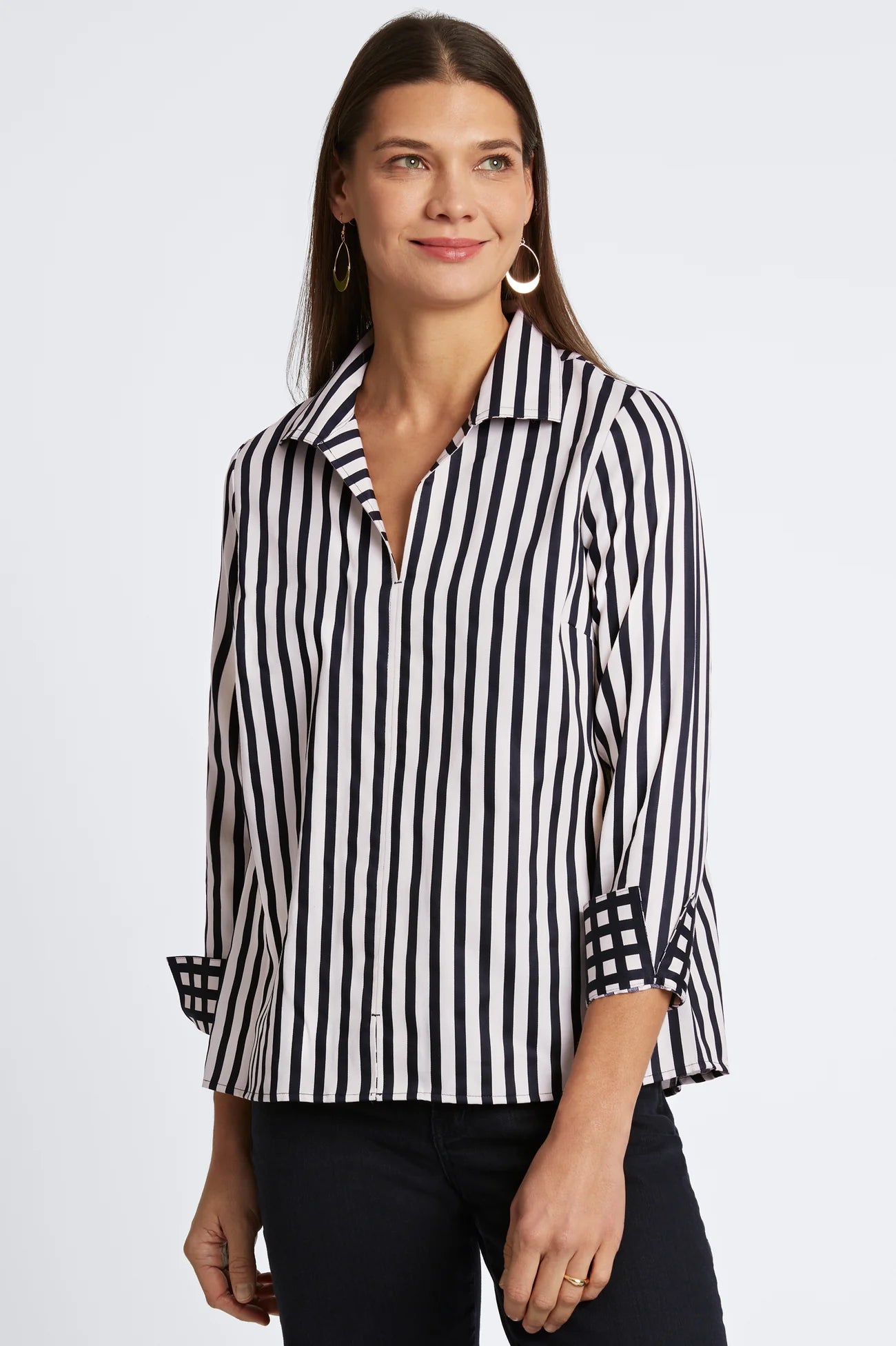 Agnes No Stripe & Gingham Top. Style FC202484