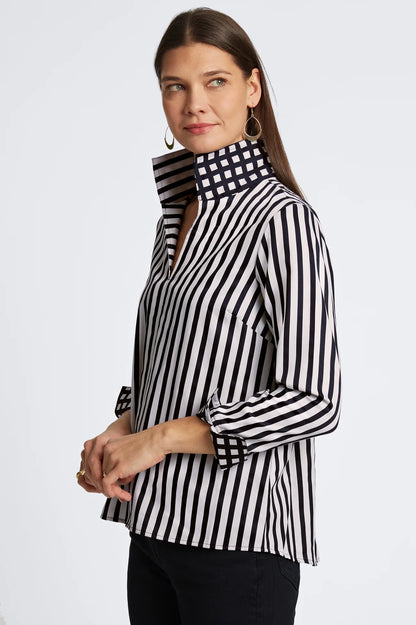 Agnes No Stripe & Gingham Top. Style FC202484