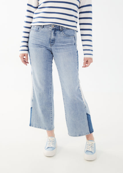 Patchwork Side Olivia Wide Ankle Jeans. Style FD2103779